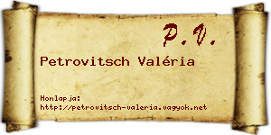 Petrovitsch Valéria névjegykártya
